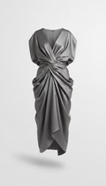 Silk Sculptural Midi Dress