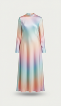 Silk Midi Dress With Iridescent Gradient