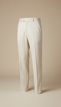 Fine Wool Tailored Trousers in Alabaster Mist